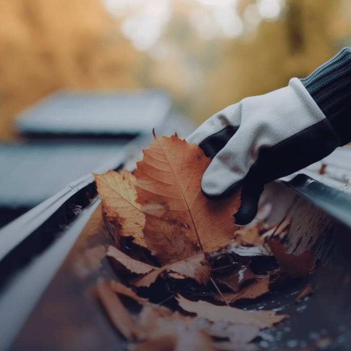 Putting leaves into a bag is one way to winterize a home