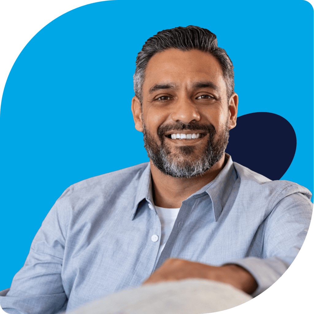 Middle age man smiling at camera