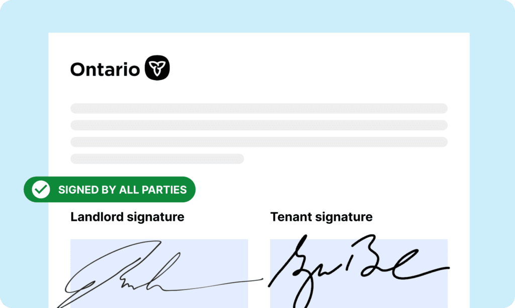 Ontario standard lease agreement form with landlord and tenant template