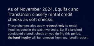 Equifax and TransUnion rental credit check policy